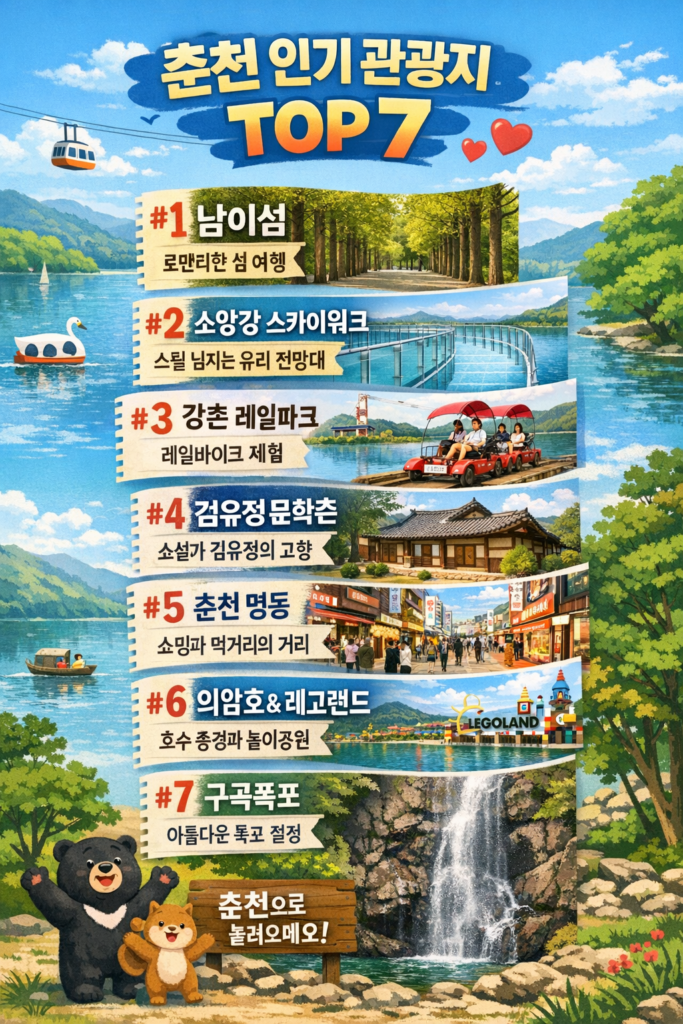춘천 인기관광지 TOP7