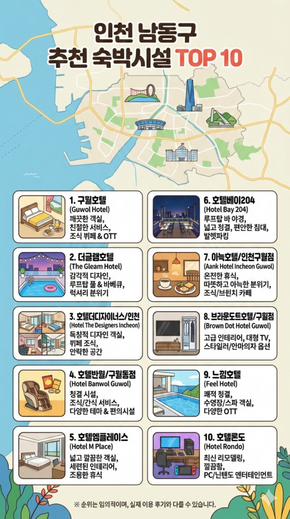 인천 남동구 숙박시설 완전 정복