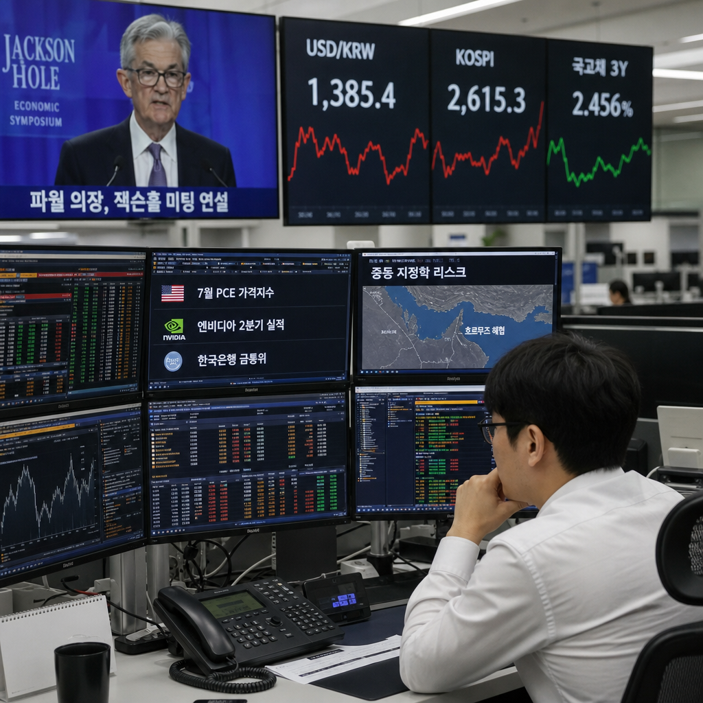 이번 주 금융시장 주목: 잭슨홀 미팅, PCE 발표, 엔비디아 실적, 한국은행 회의